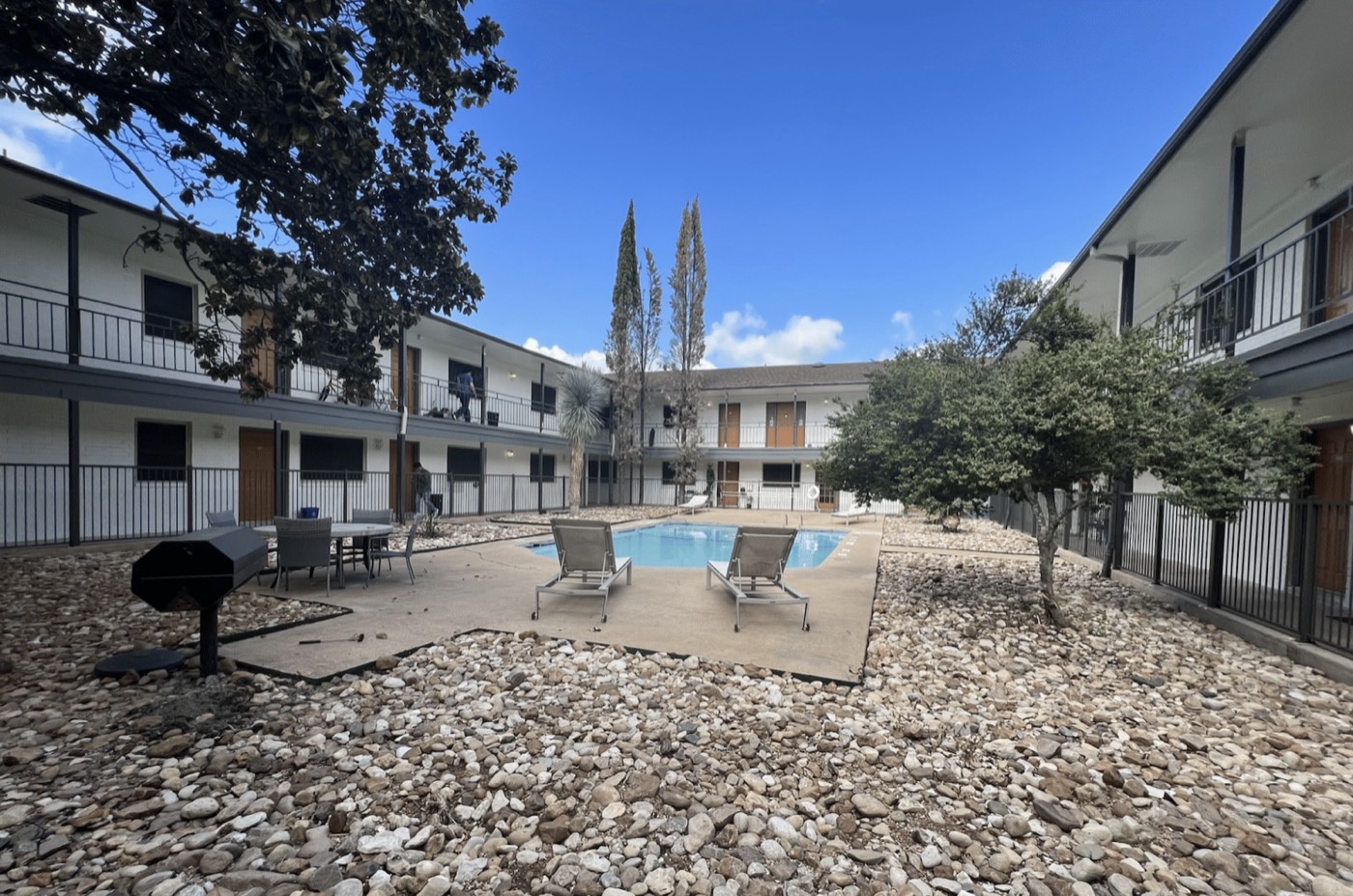 Landscaped courtyard and pool