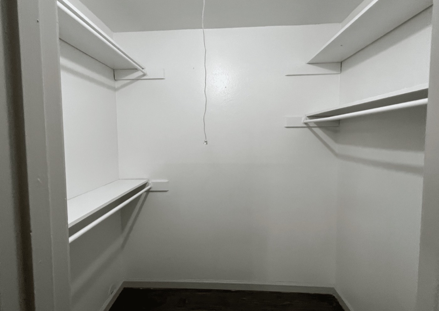 Walk-in closet with built-in shelving